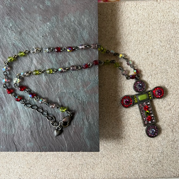 🔥🔥🔥 SALE🔥🔥 Styled like Ayala Bar-Lovely Cross Necklace with Faux Gemstones - Picture 5 of 11